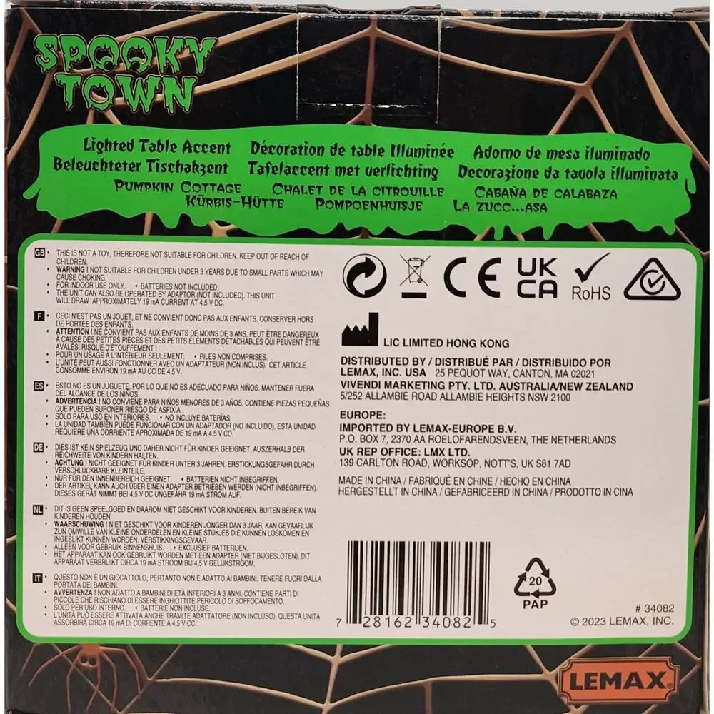Lemax Spooky Town PUMPKIN COTTAGE #34082 NRFB 2023 Halloween Lit Table Accent *